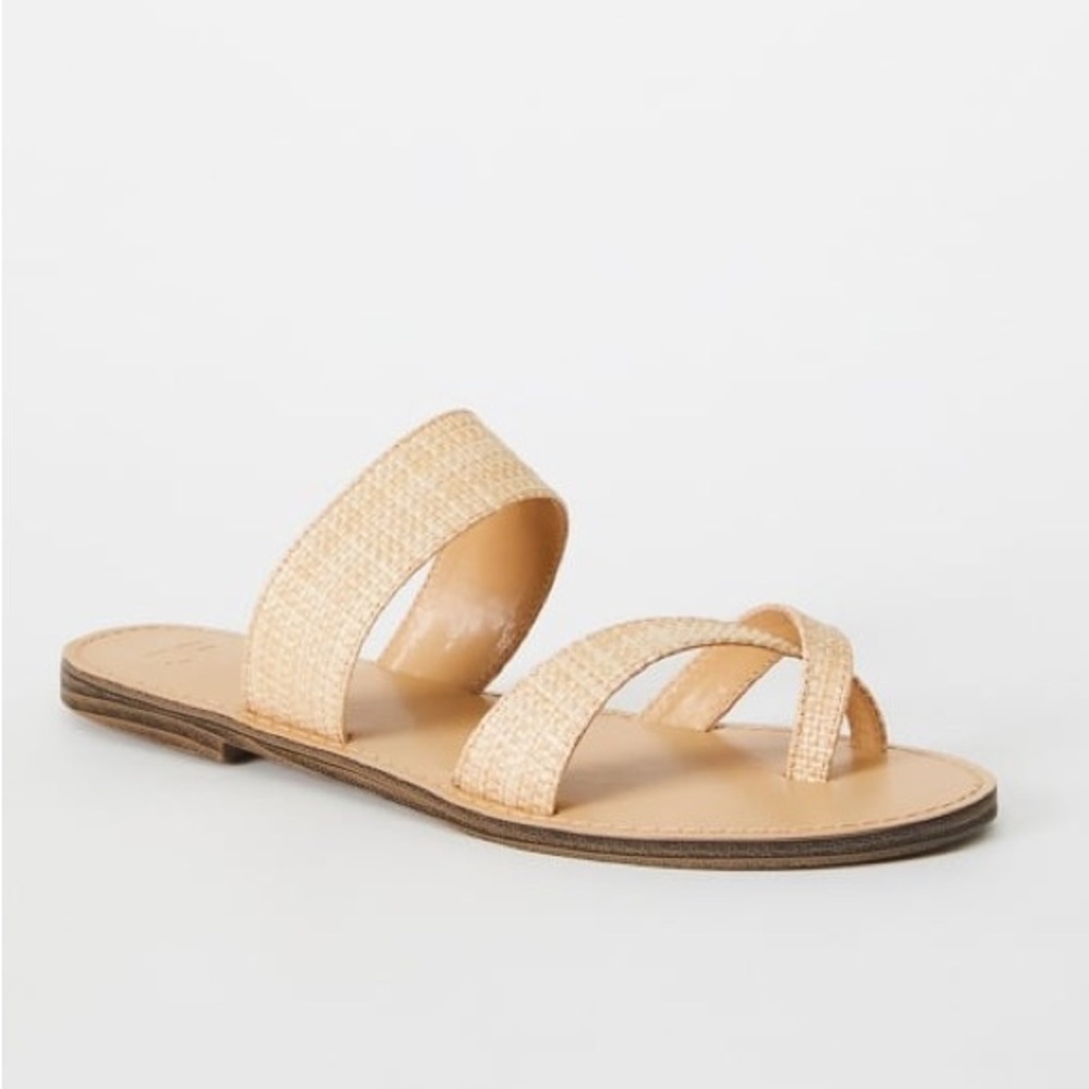 JustFab Women's Jute Natural Tan Flat Sandals Summer Shoes Size 9 New - Picture 3 of 9